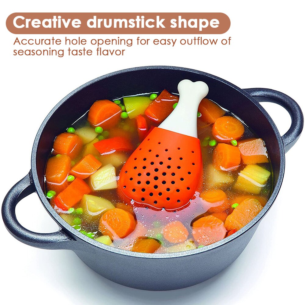 Creative Chicken Leg Shape Spice Silicone Herb, Spice, and Seasoning Bag