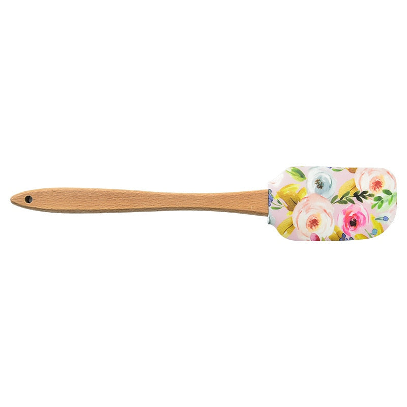 Creative Silicone Pastry Spatula with Wooden Handle