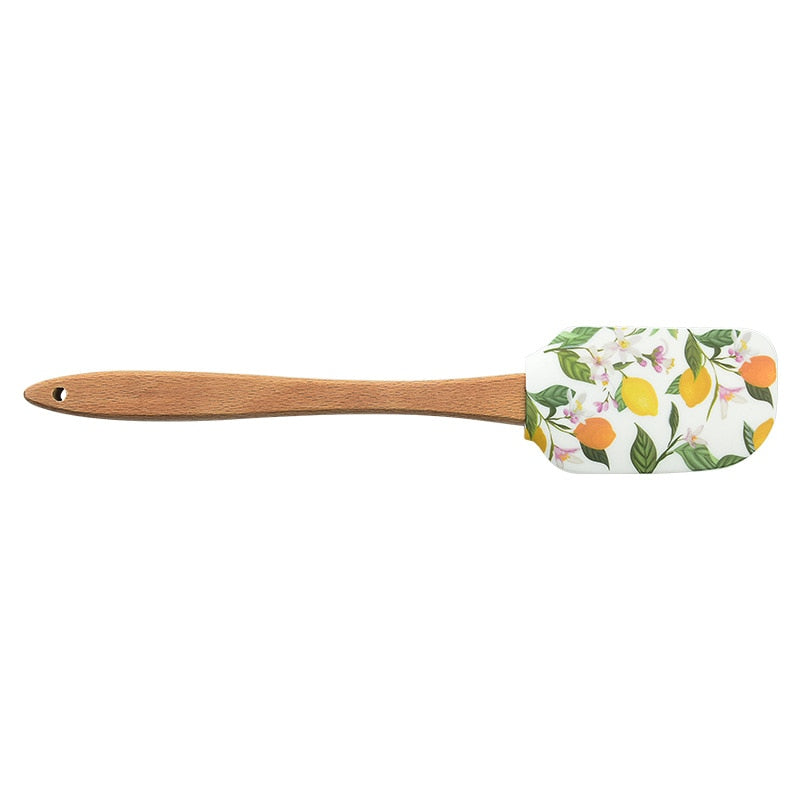 Creative Silicone Pastry Spatula with Wooden Handle