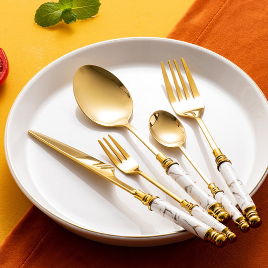 5-pcs Stainless Steel Cutlery Set with Ceramic Handle