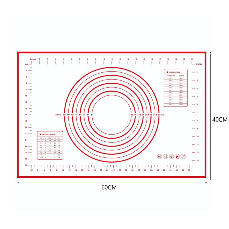 Large Non-stick Silicone Baking Mat with Scale