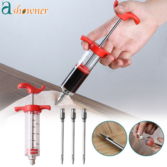 Flavor Meat Injector With 3 Stainless Steel Needles