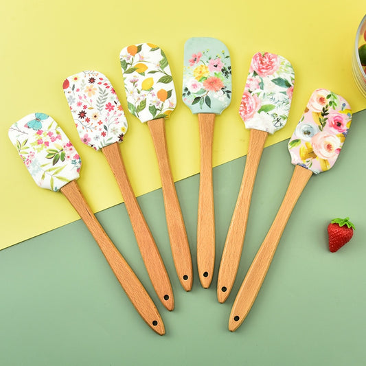 Creative Silicone Pastry Spatula with Wooden Handle